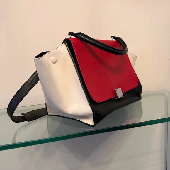Celine Tricolor Leather Medium Trapeze Bag - Picture 3 of 16